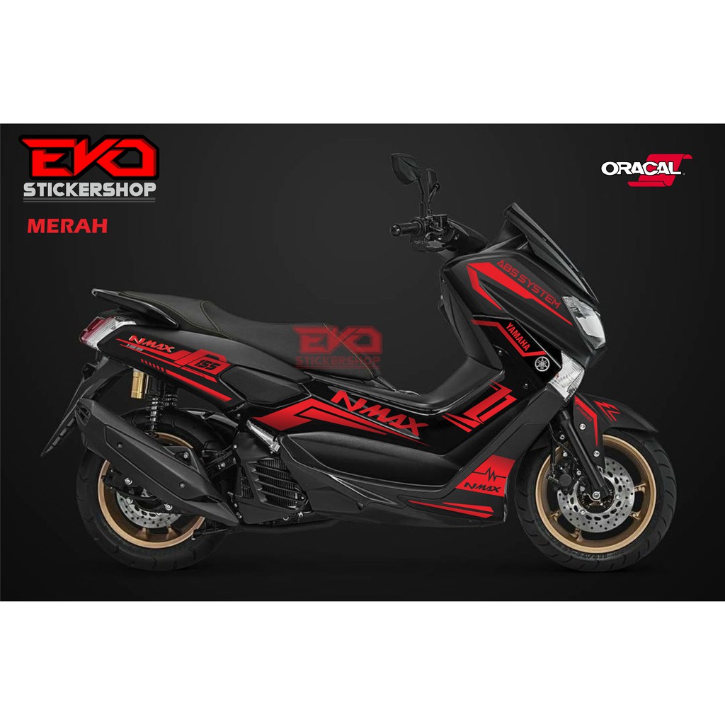Sticker NMAX HITAM cutting stiker Warna Merah, Biru, dan Orange