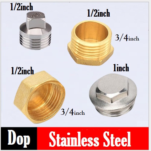 Plug / Dop stainless drat luar 1/2&quot; inch