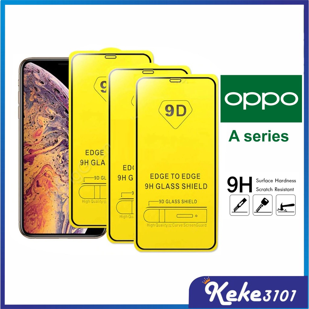 Tempered Glass Oppo A37 A57L A71 A83 A12 A5S A7 A17 A17K A11K A3S A31 A15 A16 A16K A16E A15S A52 A92 A53 A54 A55 A5 A9 A74 A76 A93 A94 A95 A96 A77S A57 A73 A1k A11k 4G 5G Lama 2022 Full Cover 9D 21D