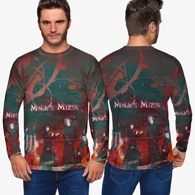 Kaos Pria Malice Mizer Band Tshirt Bahan Polyester Jersey Casual Style Fashionable Unisex Tees