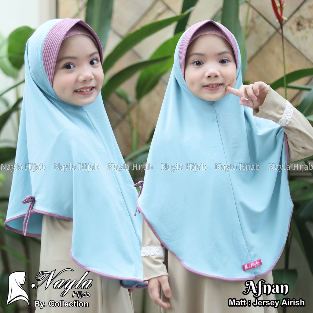 Kerudung Anak Instan Model AFNAN Jersey Airis Hijab Anak Jersey Pita Samping Original Nayla Hija'b