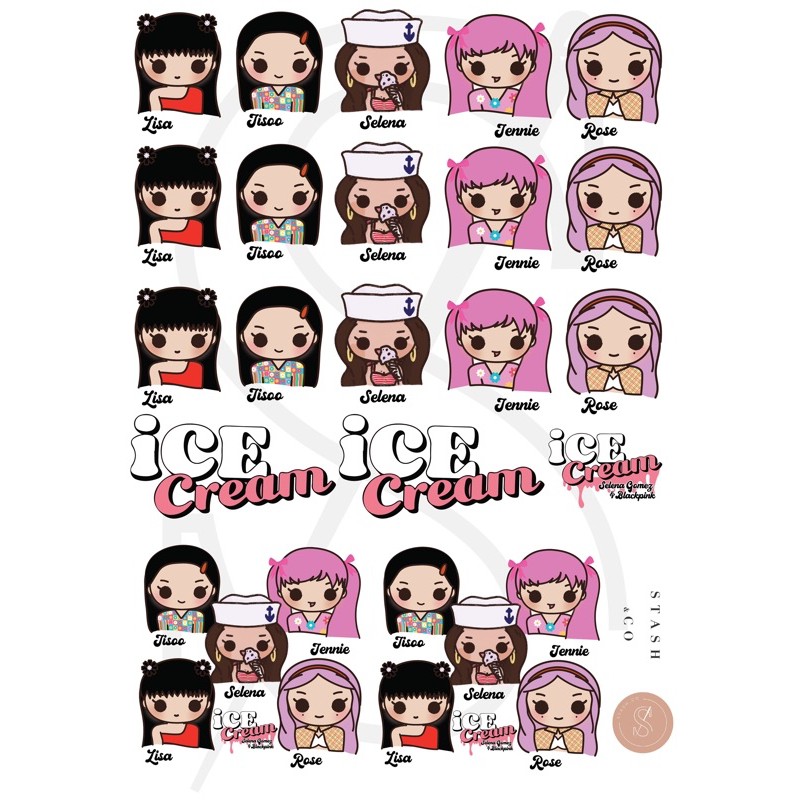 

1 Set Sticker Blackpink Ice Cream Merchandise Selpink
