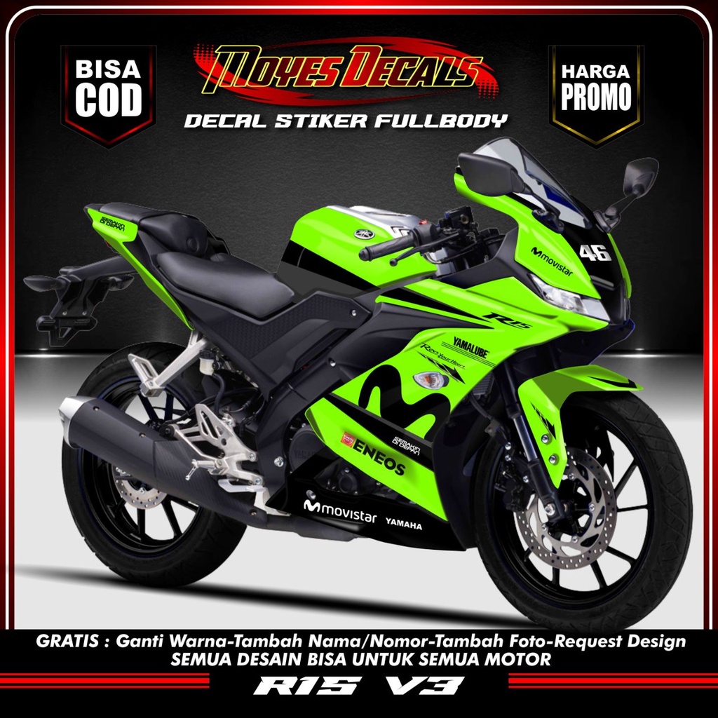 Sticker R15 V3 Motif Decal r15 V3 Movistar Racing