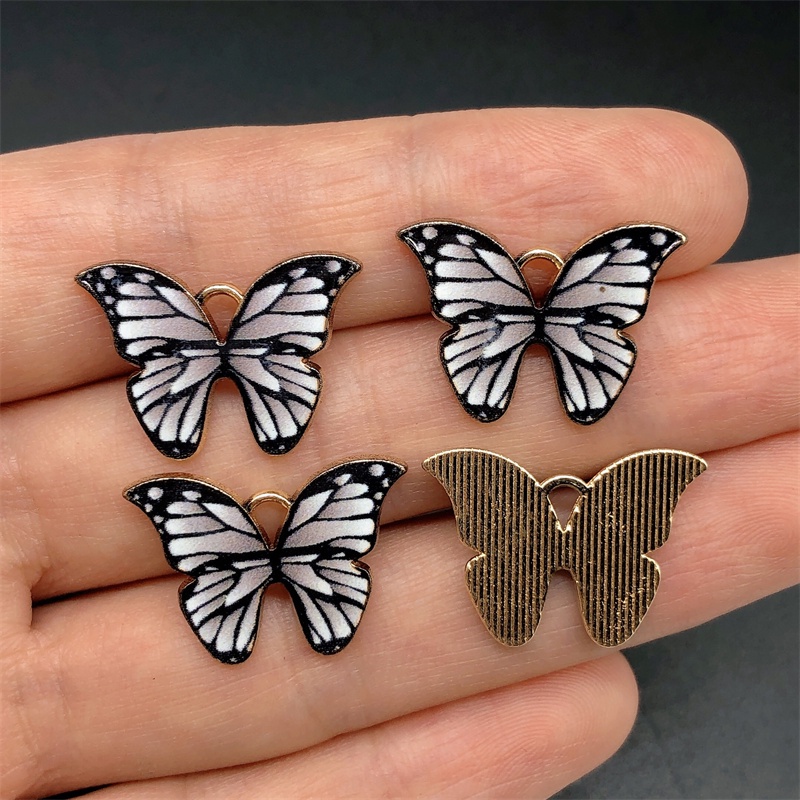 4pcs Liontin Bentuk Hewan Butterfly Bahan Alloy Untuk Membuat Perhiasan Anting