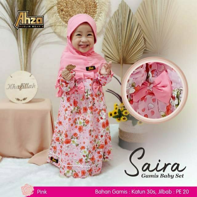GAMIS BABY SET SAIRA by AHZA/gamis baby set murah/gamis set branded/gamis kekinian