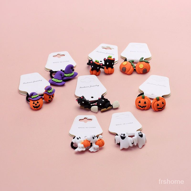 Halloween anak-anak kartun dasi kepala pita kulit kepala gadis-gadis lucu bayi rambut cincin gadis k