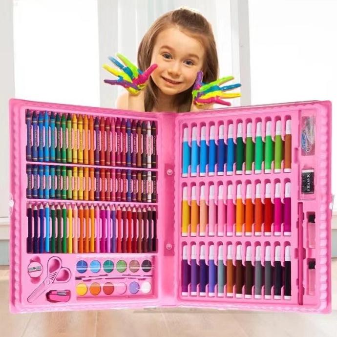 

Crayon Anak 150 Pcs Pensil Warna Alat Lukis Set Crayon Set Kado Ultah - Hitam