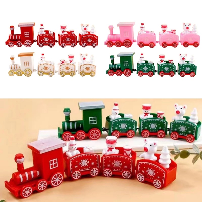 Ornamen Kereta Mini Bahan Plastik Untuk Dekorasi Kue Natal