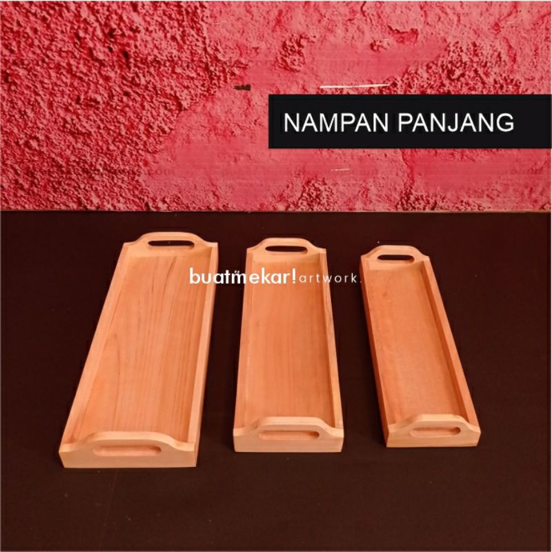 NAMPAN KAYU PANJANG / baki kayu / tray