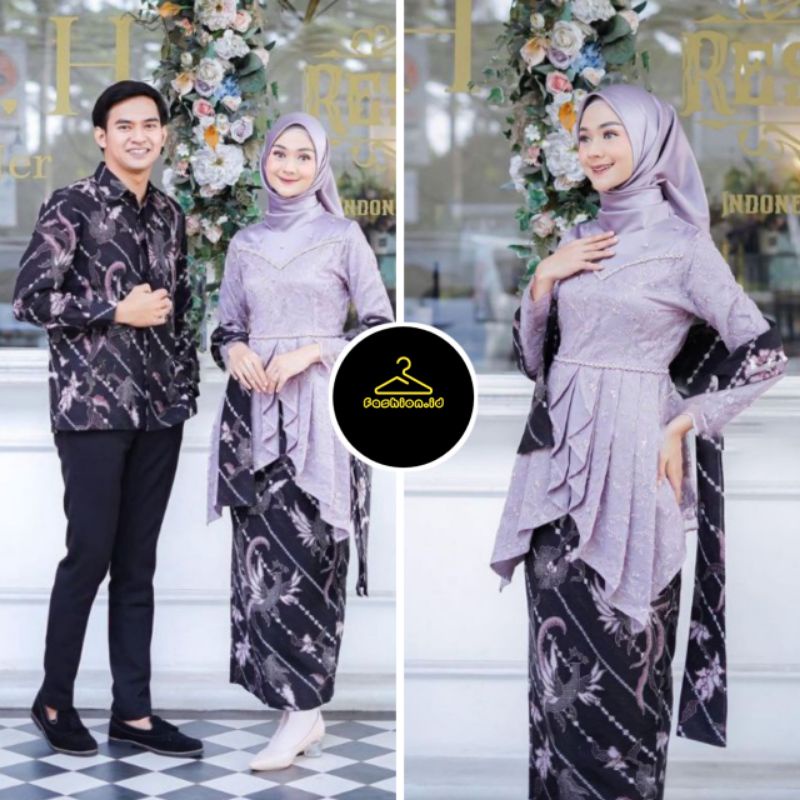 Jual Couple Kebaya Modern Baju Wisuda Tunangan Lamaran Terbaru Baju Batik Brokat Couple Laffeya