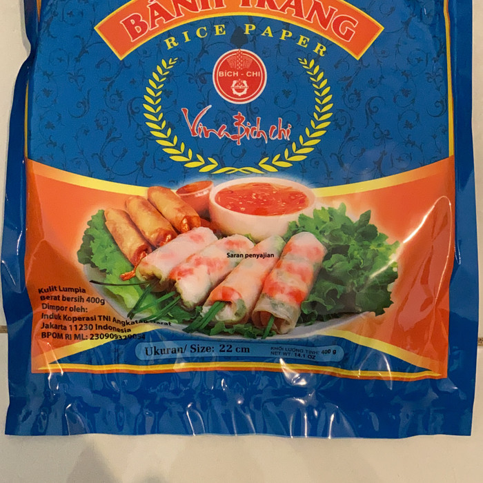 

Kulit lumpia ( rice paper ) size 22 cm 200 gram