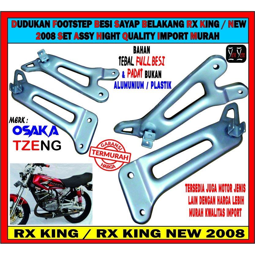 DUDUKAN FOOTSTEP BESI SAYAP BELAKANG RX KING / NEW 2008 SET ASSY BESI PADAT MURAH