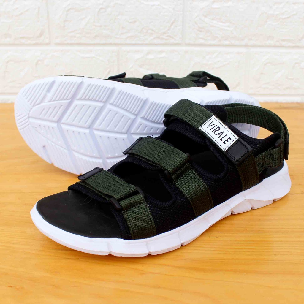 Sandal Gunung Pria Casual Outdoor Murah Sendal Selop Original Traveling Keren PL-01 TL HIJAU