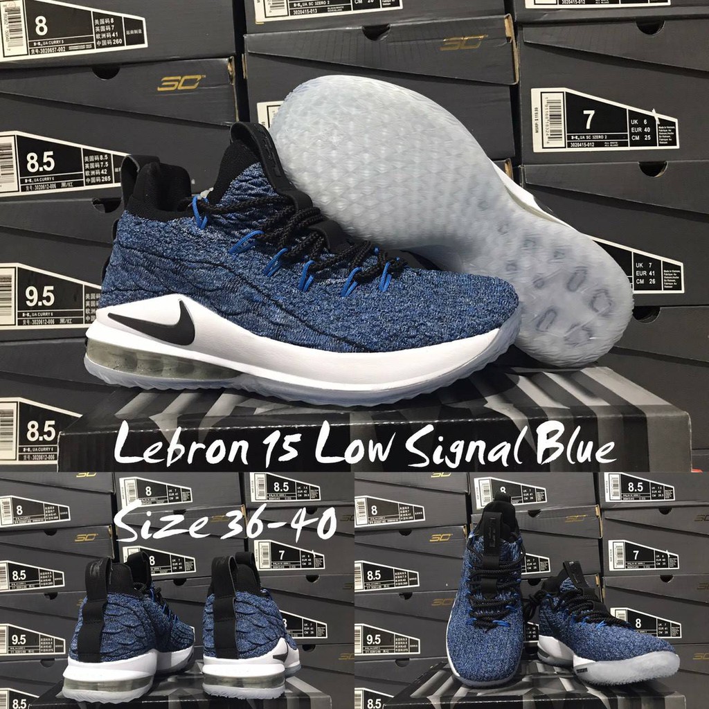 SEPATU BASKET SIZE KECIL NIKE LEBRON 15 LOW SIGNAL BLUE REPLIKA BOX ORIGINAL