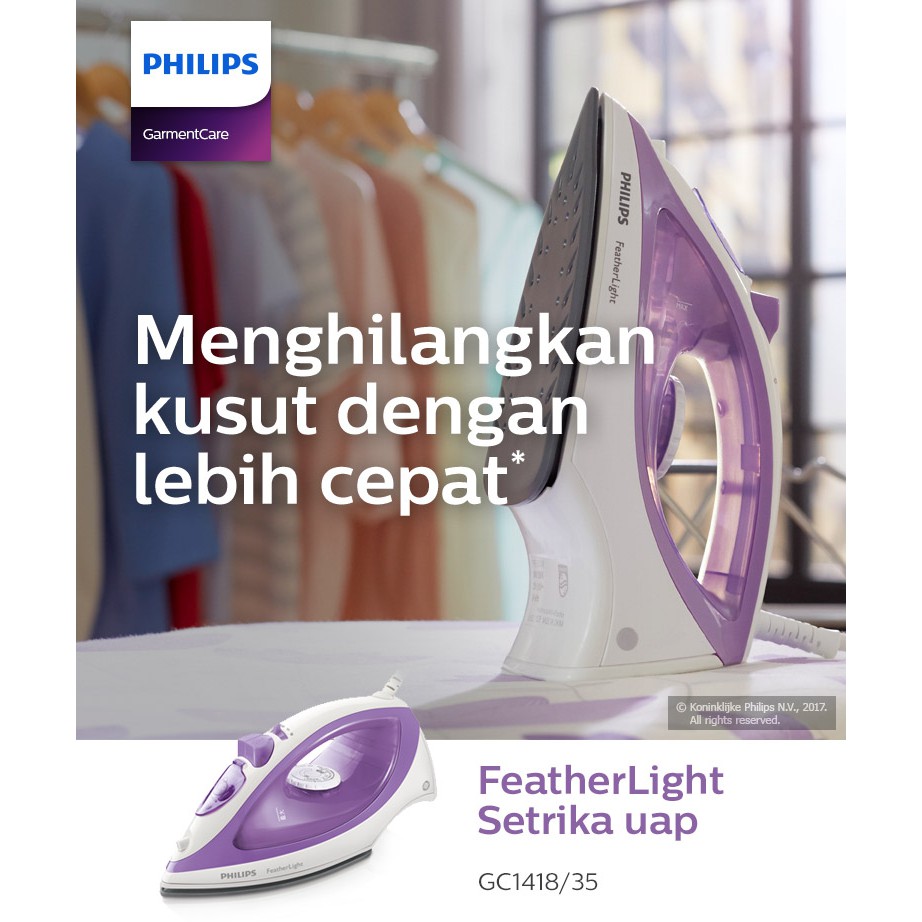 PHILIPS Setrika Uap GC 1418 Garansi Resmi - GC1418