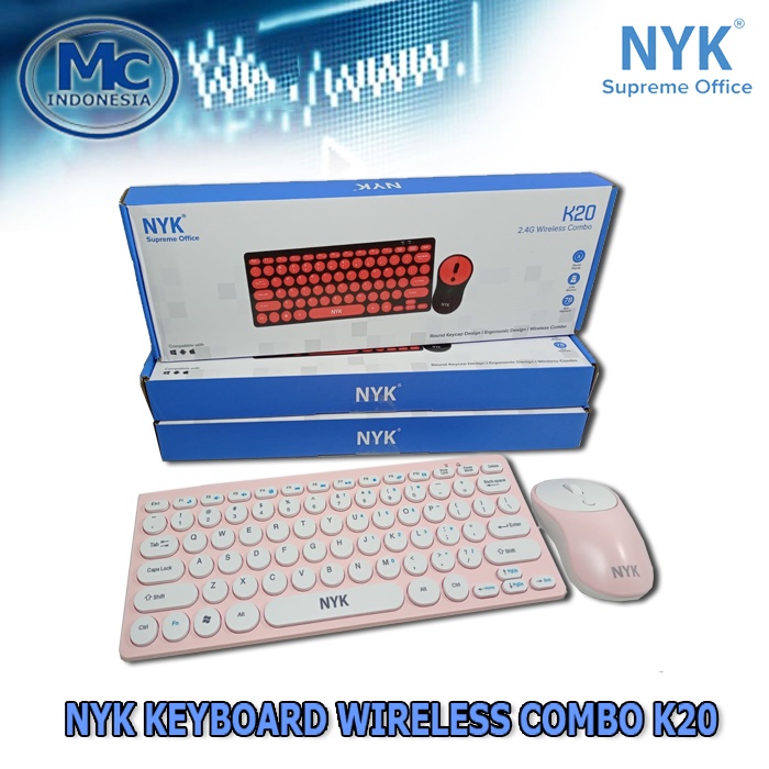 KEYBOARD MOUSE WIRELESS COMBO NYK K20