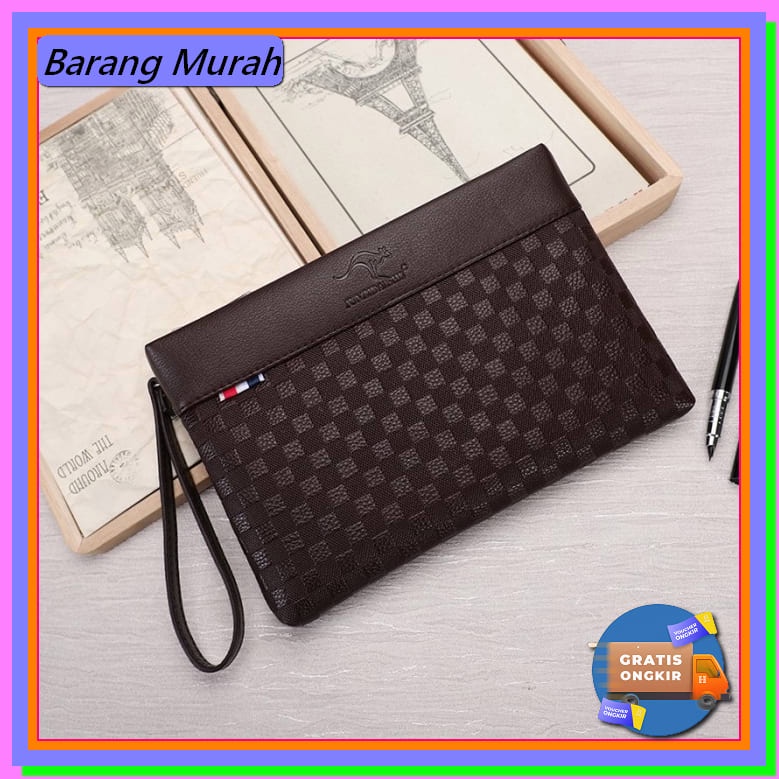 Coach Clutch / Big Sales Clutc Pria Premium Pouch Leather Black ( GY706 Cl085 - Kulit Pria Wanita