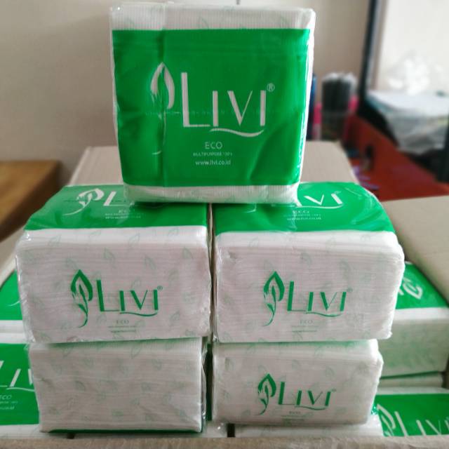 Tissue livi pop up reffil-tissue meja makan 150 sheets 2 ply