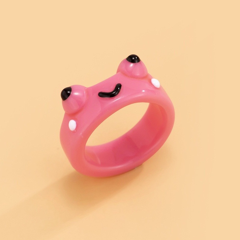 Cincin Resin Bentuk Kodok Lucu Untuk Pria / Wanita