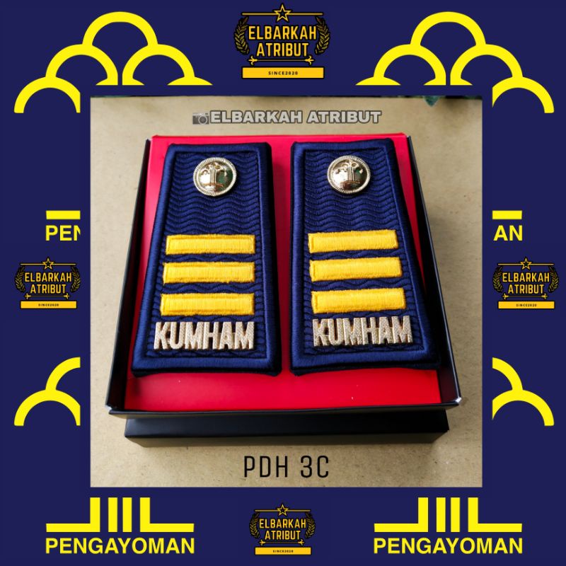 PANGKAT KUMHAM PDH 3C TERBARU WARNA ABU PDH BORDIR TANDA PANGKAT KEMENKUMHAM/PENGAYOMA/LAPAS pangkat kumham terbaru warna abu