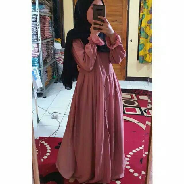 Promo Gamis Ceruty Baby Doll Premium Murah / Gamis Busui Ceruti Armani