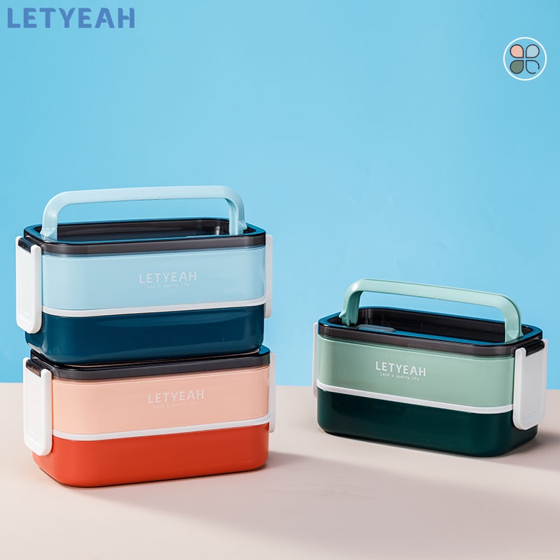 letyeah Lunch box 2 susun 1600ML/Tempat makan 2 tingkat Portable