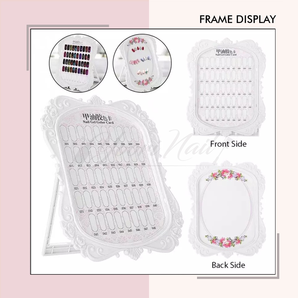 Frame display nail art pigura pajang kuku palsu hias nail display 2 sisi