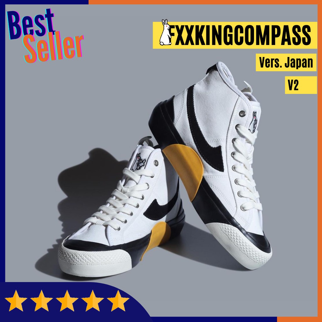 [BNIB] SEPATU COMPASS HI X FR2 V1 V2 FXXXKINGRABBITS JAPAN not sneakers gazelle,proto,vintage,kpr-V2