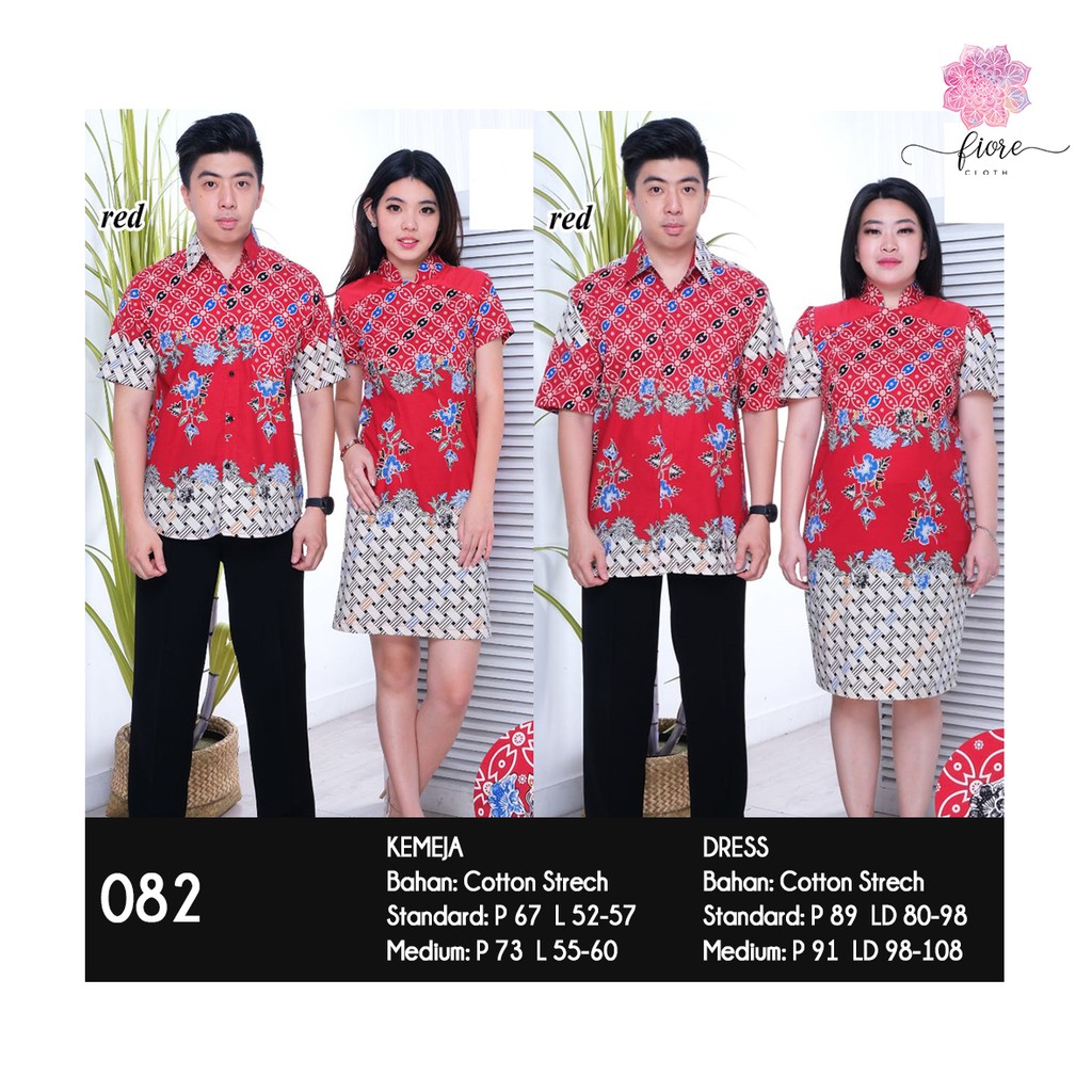 FIORECLOTH - 082 Cheongsam Couple Dress Batik Wanita Kemeja Batik Pria