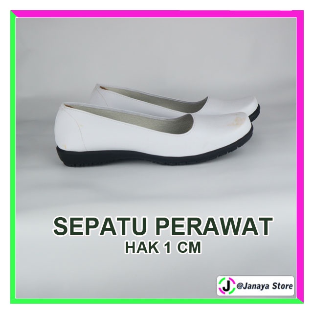 Sepatu Pantofel Wanita Putih Sepatu Perawat Wanita Sepatu Flat Putih