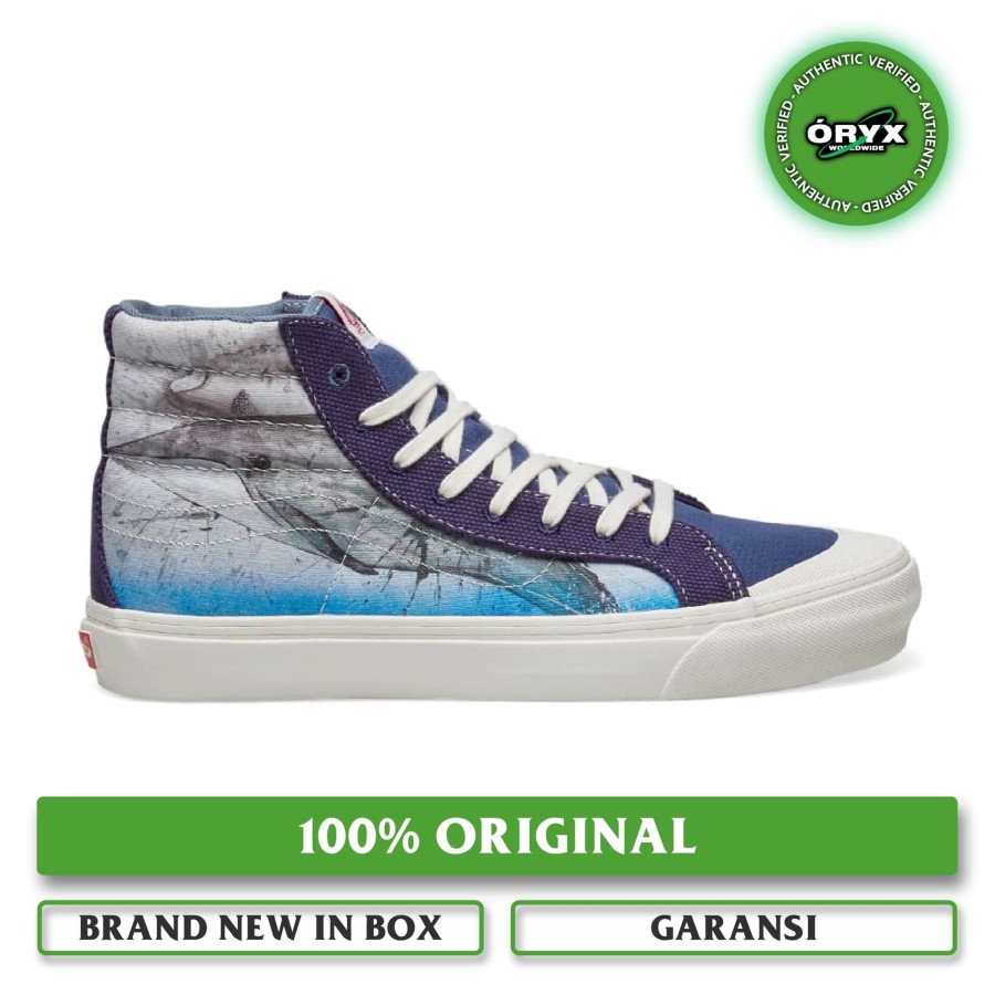 Vans Vault Og Sk8 Hi Style 138 Lx Ralph Steadman Blue Ocean / White (VN0A3DP9VQT) 100% ORIGINAL