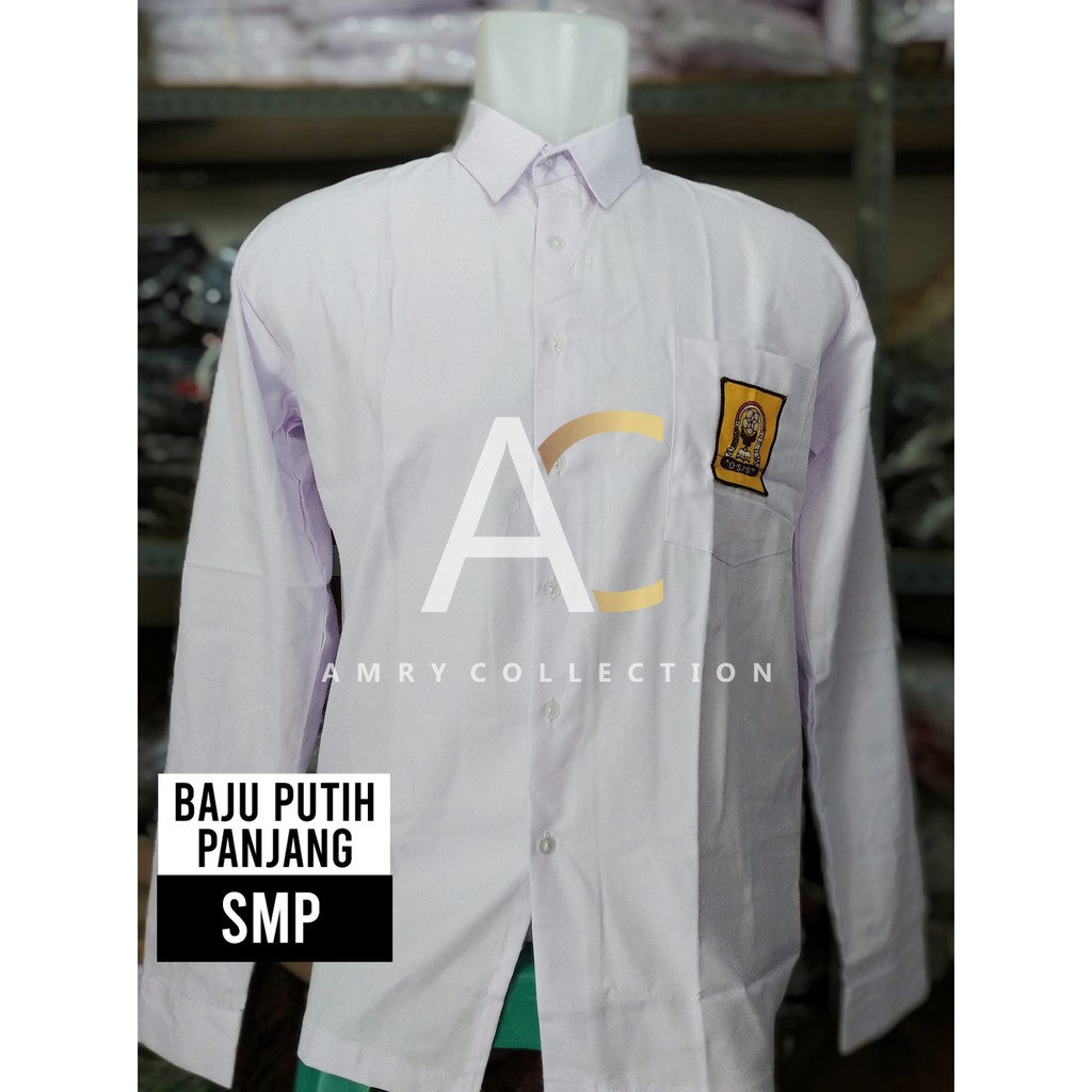 Baju putih SMP bet bordil Seragam sekolah Kemeja panjang Bahan Oxford Sari warna / GS