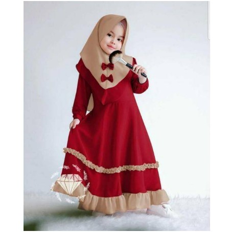 SYARI PIYU KIDS SYARI ANAK TEEN gamis anak set khimar syari original produk by hamiz