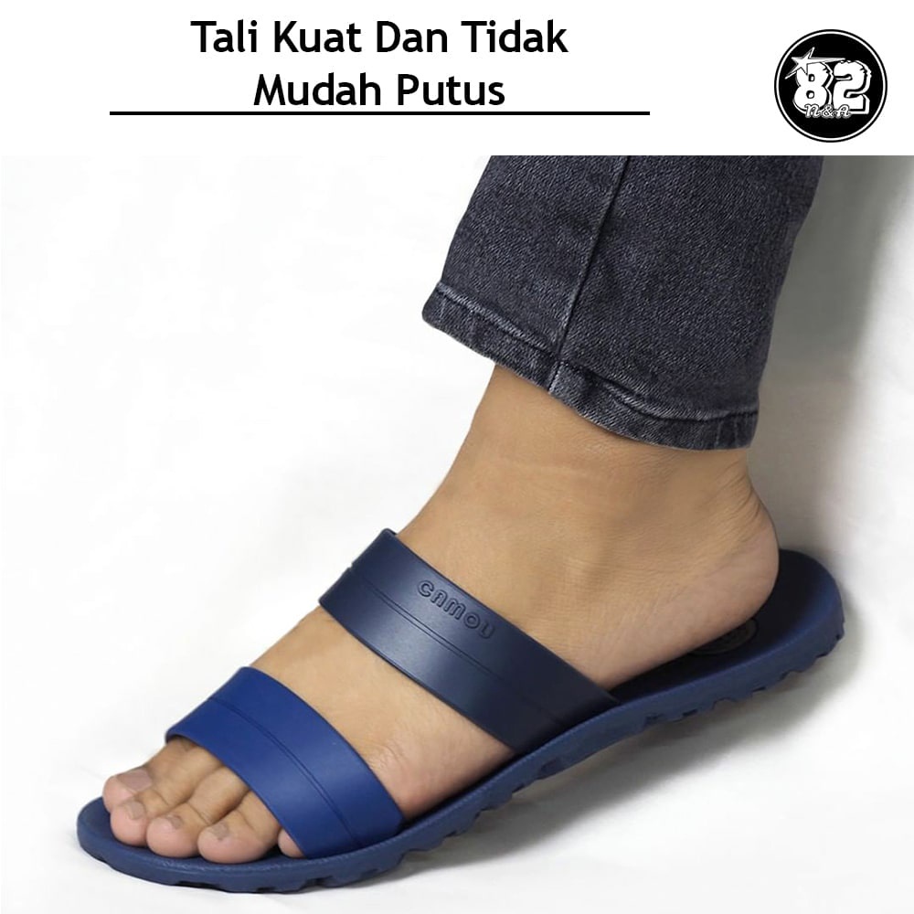 Camou Dakota Strap Tali Sandal Sendal Jepit Capit Flip Flop Full Karet Pria