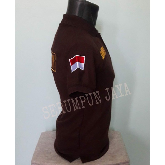 KAOS SECURITY WINGS COKLAT - KAOS KERAH SECURITY WINGS COKLAT FULL BORDIR