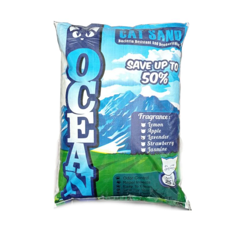 Pasir Kucing Ocean 25L Gumpal Wangi