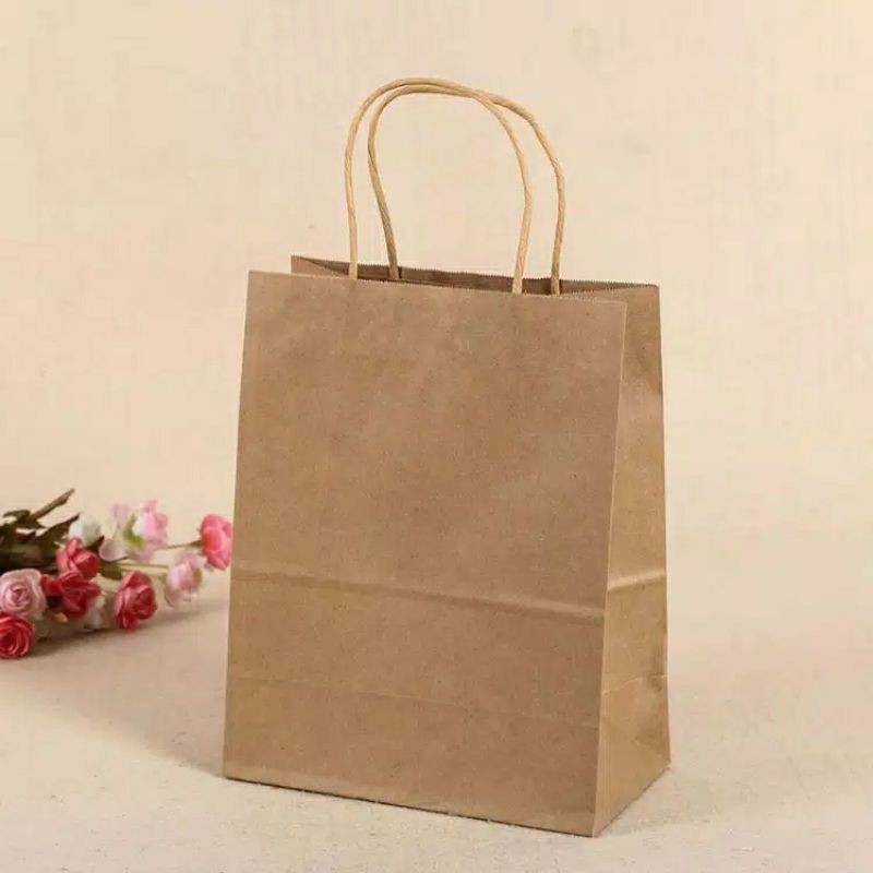 

Paper Bag Coklat Kado Belanja Shopping Tas Kantong paperbag goodie kertas polos coklat gift