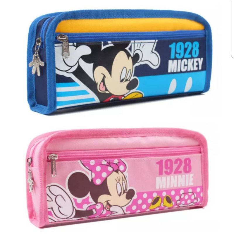 

tempat pensil / kotak pensil mickey minnie lucu biru pink
