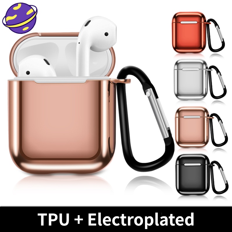 Case Earphone Wireless Bluetooth Bahan Metal Warna Polos Untuk Airpods Pro / 3 (1 / 2)