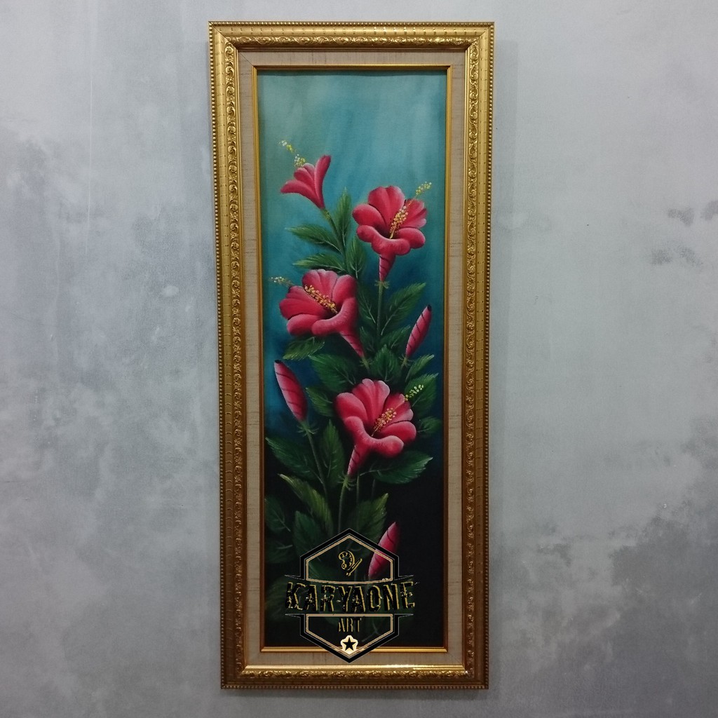 Lukisan Bunga Sepatu Asli Tulisan Tangan