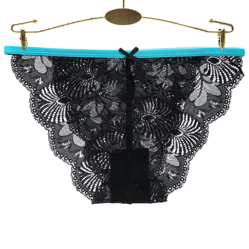 (COD) G-String Sexy Motif Bunga Pita Thong Lace  transparan Celana dalam Wanita C080