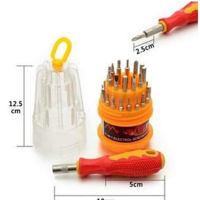 OBENG SET PINSET isi 31 / OBENG HP 31 IN 1 LENGKAP DENGAN PINSET Reparasi KOTAK KUNING