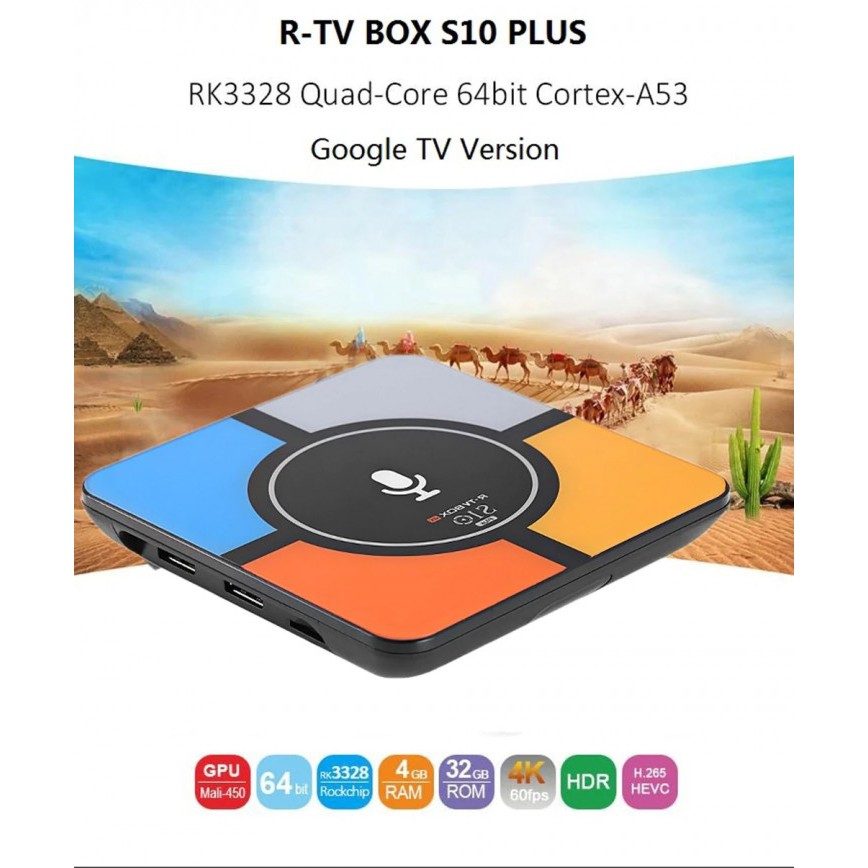 R-TV S10 Plus Android TV Box RAM 4GB ROM 32GB with Wireless Charging