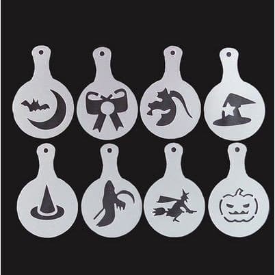 Scary Theme Coffee Stencil - Stensil Kopi Tema Seram (8pcs)