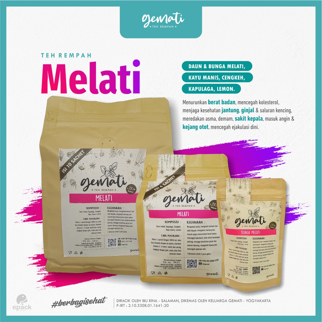 

Teh Diet - Kolesterol / Teh Rempah Minuman Kesehatan / GEMATI Melati