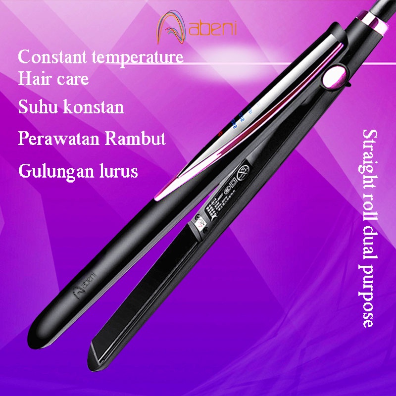 Abeni Catokan Rambut Hair Straightener Mengeriting Meluruskan 10 Detik Cepat Panas Tampilan LED Kontrol Suhu Cerdas 30W