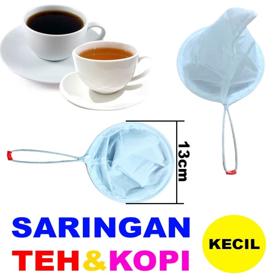 Paket 20PCS Saringan Teh/Kopi Kain Ukuran 14cm (Sedang) - Saringan Gagang Besi Coffee Tea Strainer