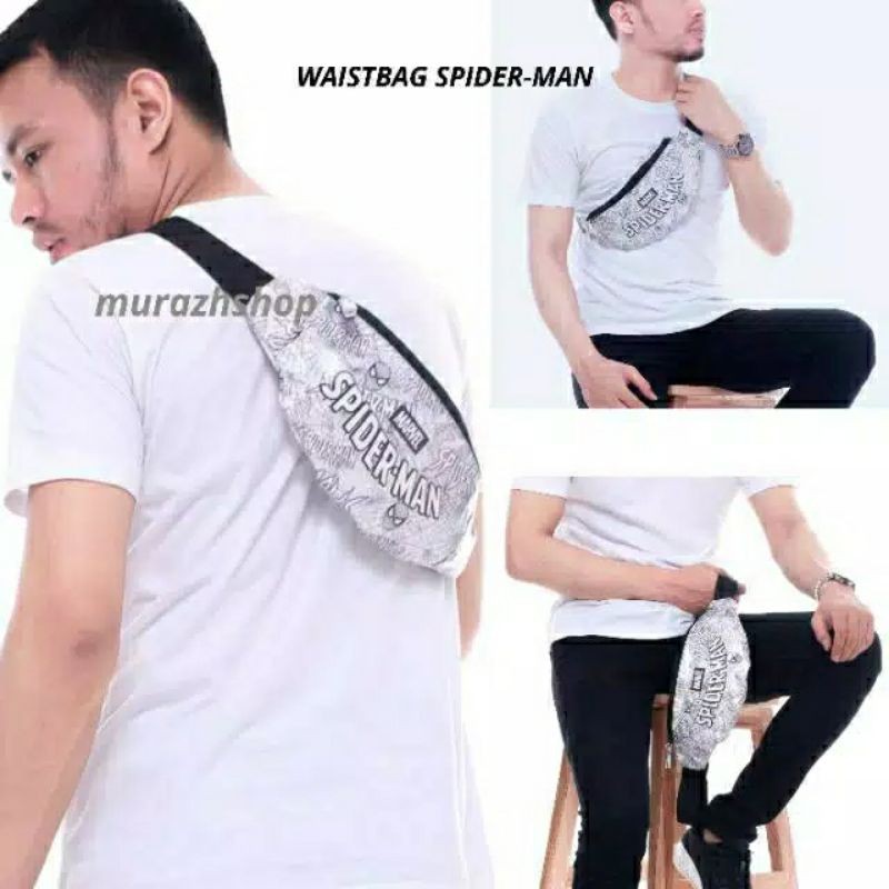 Marvel x Miniso Spider Man Marvel Wai hist Bag (Tas Pinggang) NEW edition Stock READY