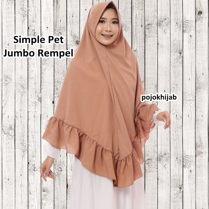 Jilbab Khimar REMPEL JUMBO XXXL / Jilbab Syari Rempel XL/ Jilbab Jumbo XXXL Rempel / Jilbab Jumbo XL