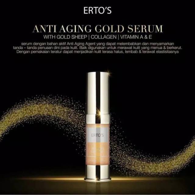 Ertos Serum Gold Anti Aging - Mengatasi Kerutan dan Menyamarkan Tanda Penuaan Dini - 20ml